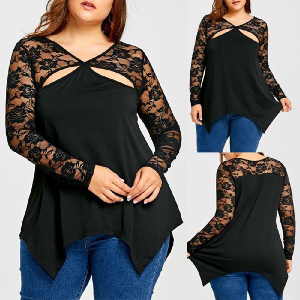 Cut Out Lace Detail Top